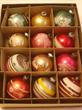 Vintage Shiny Brite box of ornaments